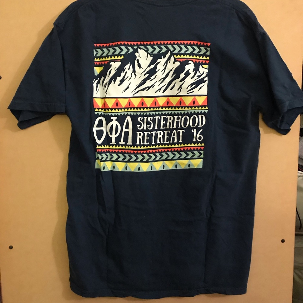 Patagonia themed Theta phi alpha t shirt